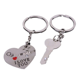 Couple I LOVE YOU Heart Keychain Ring Keyring