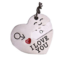 Load image into Gallery viewer, Couple I LOVE YOU Heart Keychain Ring Keyring