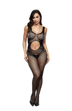 Cargar imagen en el visor de la galería, BACI BODYSTOCKING BLACK PATTERNED 50008-21