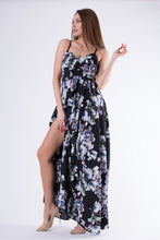 Load image into Gallery viewer, EVA &amp; LOLA FLOWERS DRESS ROYAL BLACK 58008-1