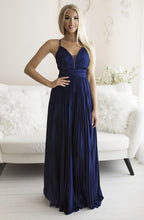 Load image into Gallery viewer, SENAT PLEATED DRESS NAVY BLUE 66001-1