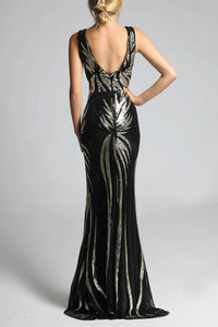 SOKY SOKA  DRESS BLACK/GOLD 63001-1