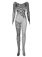 Load image into Gallery viewer, OBSESSIVE F210 BODYSTOCKING BLACK PATTERNED 50005-3