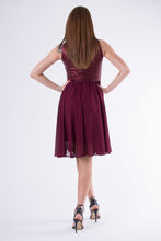 Cargar imagen en el visor de la galería, EVA &amp; LOLA DRESS burgundy 58006-1