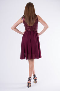 EVA & LOLA DRESS burgundy 58006-1