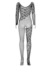 Load image into Gallery viewer, OBSESSIVE F210 BODYSTOCKING BLACK PATTERNED 50005-3