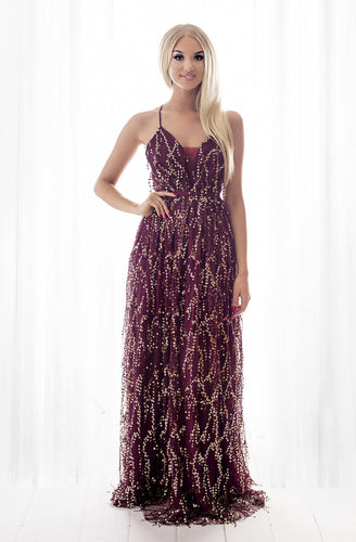 SENAT SEQUINS  DRESS BURGUNDY 64010-1