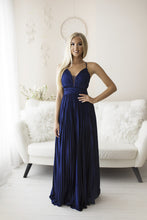 Load image into Gallery viewer, SENAT PLEATED DRESS NAVY BLUE 66001-1