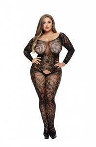 BACI BODYSTOCKING BLACK PATTERNED 50008-28