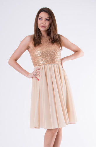 EVA & LOLA DRESS GOLD 58006-2