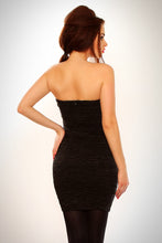 Load image into Gallery viewer, 3102-2 Pleated dress with camouflage motif - black