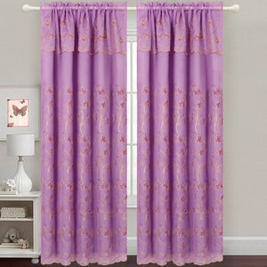 Gabriella - Snow Voile Embroidered Panel - Set of 2