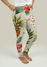 Cargar imagen en el visor de la galería, Leggings with Tropical flowers with pineapple