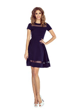 Load image into Gallery viewer, Morimia MM 003-2 Midi dress with tulle stripes - navy blue