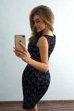 Load image into Gallery viewer, Morimia MM 004-8 Asymmetrical dress - black with white butterflies
