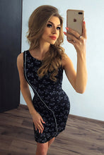 Load image into Gallery viewer, Morimia MM 004-8 Asymmetrical dress - black with white butterflies