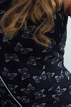 Load image into Gallery viewer, Morimia MM 004-8 Asymmetrical dress - black with white butterflies