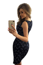 Load image into Gallery viewer, Morimia MM 004-8 Asymmetrical dress - black with white butterflies