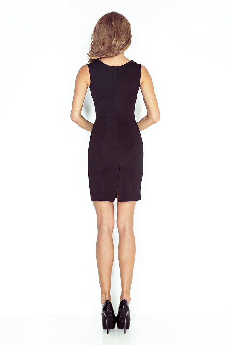 Elegant dress with buckle - BLACK MM 005-3