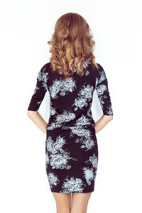 Morimia MM 007-1 Sporty dress - Black + white flower
