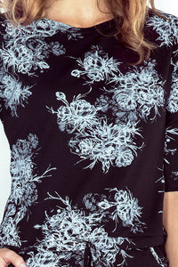 Morimia MM 007-1 Sporty dress - Black + white flower
