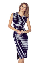 Load image into Gallery viewer, Morimia Dress with hood - long - stripes MM 012-1