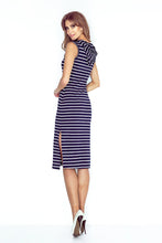 Load image into Gallery viewer, Morimia Dress with hood - long - stripes MM 012-1