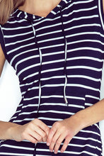 Load image into Gallery viewer, Morimia Dress with hood - long - stripes MM 012-1