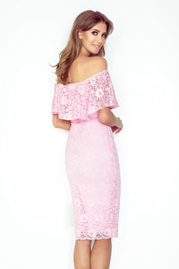 MM 013-2 Dress with frill - lace - light pink