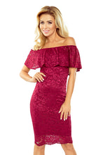 Load image into Gallery viewer, Morimia MM 013-3 Dress with frill - lace - Burgundy color