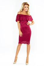 Load image into Gallery viewer, Morimia MM 013-3 Dress with frill - lace - Burgundy color