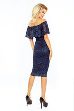 Load image into Gallery viewer, Morimia MM 013-4 Dress with frill - lace - navy blue color