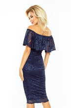 Load image into Gallery viewer, Morimia MM 013-4 Dress with frill - lace - navy blue color