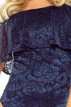 Load image into Gallery viewer, Morimia MM 013-4 Dress with frill - lace - navy blue color