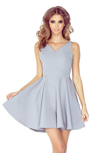 Morimia MM 014-3 Dress - heart-shaped neckline - grey