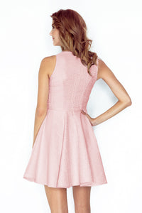Morimia MM 014-5 Dress - heart-shaped neckline - drops - pastel pink - SALE %
