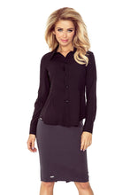 Load image into Gallery viewer, Morimia Black blouse - buttons MM 016-3