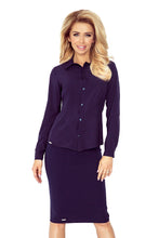 Load image into Gallery viewer, Morimia Navy blue blouse - buttons MM 017-3