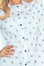 Load image into Gallery viewer, Morimia White blouse with dandelion - buttons MM 017-5