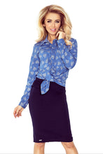 Load image into Gallery viewer, Morimia Shirt with pockets - jeans + hearts MM 018-2