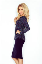 Load image into Gallery viewer, Morimia Shirt with pockets - navy blue + blue butterflies MM 018-3