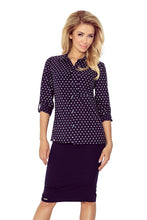 Load image into Gallery viewer, Morimia Shirt with pockets - navy blue + stars MM 018-4