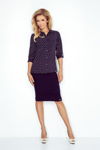 Load image into Gallery viewer, Morimia Shirt with pockets - navy blue + stars MM 018-4