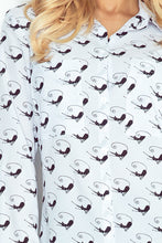 Load image into Gallery viewer, Morimia Shirt with pockets - white + black cats MM 018-5