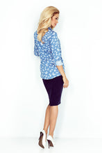 Load image into Gallery viewer, Morimia MM 018-6 Shirt with pockets - jeans + butterflies