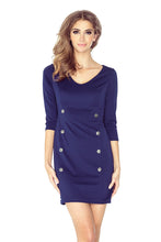 Load image into Gallery viewer, Morimia Dress with buttons - navy blue MM 019-1