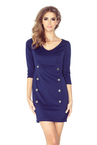 Morimia Dress with buttons - navy blue MM 019-1