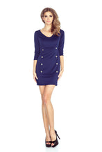 Load image into Gallery viewer, Morimia Dress with buttons - navy blue MM 019-1