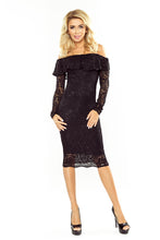 Load image into Gallery viewer, MM 021-1 Dress with frill - lace - black