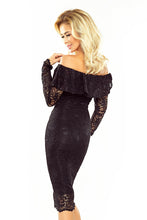 Load image into Gallery viewer, MM 021-1 Dress with frill - lace - black